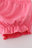 Pink rose hand smocked bloomer set