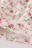 Pink rose hand smocked pants set