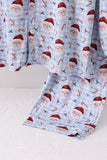 Blue santa claus bamboo dad pajamas set