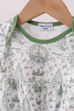 Green christmas tree print gown