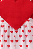 Red heart applique ruffle jumpsuit set