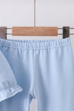 Blue floral pants set