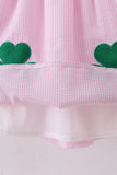 Pink clover applique seersucker dress