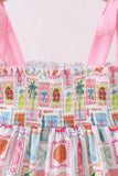 Pink enjoy beach smocked mom&me dress