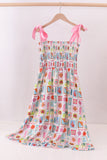 Pink enjoy beach smocked mom&me dress