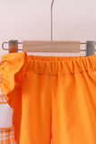 Tennessee Go vols smocked plaid ruffle shorts set