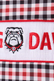 Georgia go dawgs embroidery plaid ruffle shorts set