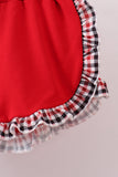 Georgia go dawgs embroidery plaid ruffle shorts set