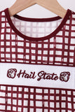Mississippi Hail State smocked ruffle gingham shorts set