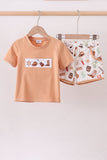 Western cowboy embroidery shorts set