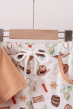 Western cowboy embroidery shorts set
