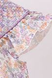 Purple Floral Smocked Dress