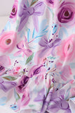 Purple smocked floral dress