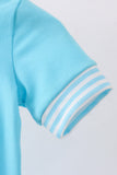 Blue character smocked romper