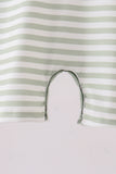 Green Duck Embroidered Stripe Romper