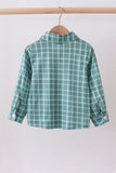 Duck embroidery button down plaid shirt
