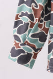 Camouflage puppy hunting embroidery button shirt