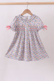 Summer garden smocked ruffle dress