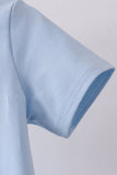 Blue sailboat embroidery top