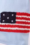 Blue god bless America flag french knot shorts set