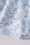 Blue rose smocked dress