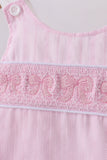 Pink bow smocked bloomer set
