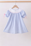 Blue bow smocked dress