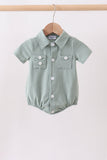 Sage pocket button down bubble