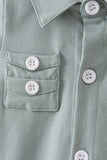 Sage pocket button down bubble