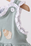 Sage starfish shell embroidery bloomer set