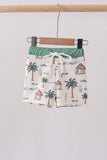 Green turtle swim trunks