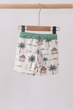 Green turtle swim trunks
