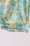 Green lemon smocked ruffle bubble