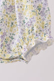 Golden meadow floral smocked ruffle bubble