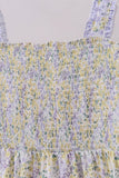 Golden meadow floral smocked tiered dress (length 41.33inch)
