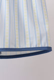 Blue shark applique stripe 2pc swimsuit