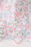 Pink floral smocked mom dress