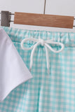 White sailboat embroidery shorts set