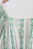 Green floral stripe dress (length 41.33in)