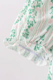 Green floral stripe dress (length 41.33in)