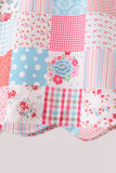 Pink floral patchwork scalloped bloomer set