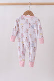 Pink all day adventure bamboo romper