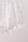 Pink carousel embroidery ruffle bloomer set