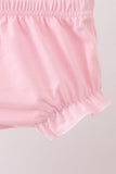 Pink carousel print ruffle bloomer set