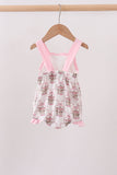 Pink carousel print ruffle bubble