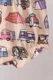 Khaki camper applique bow bloomer set