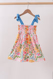 Summer floral print smocked mom & me dress
