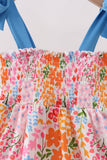 Summer floral print smocked mom & me dress