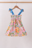Summer floral print smocked mom & me dress