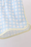 Blue crab applique plaid 2pc rashguard set